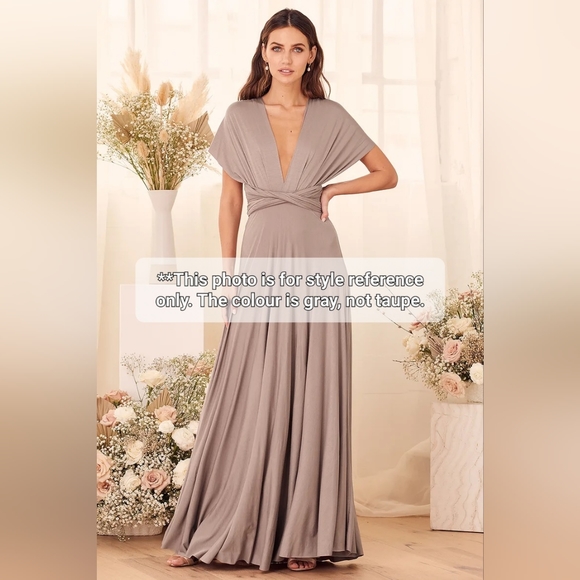 Lulus Dark Gray Convertible Infinity Formal Dress - Picture 2 of 8
